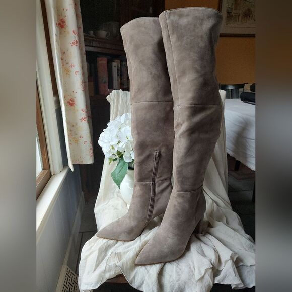 Steve Madden Shoes - Steve Madden Women's Taupe Suede Over-the-Knee Boots. "Blyss" Size 7
